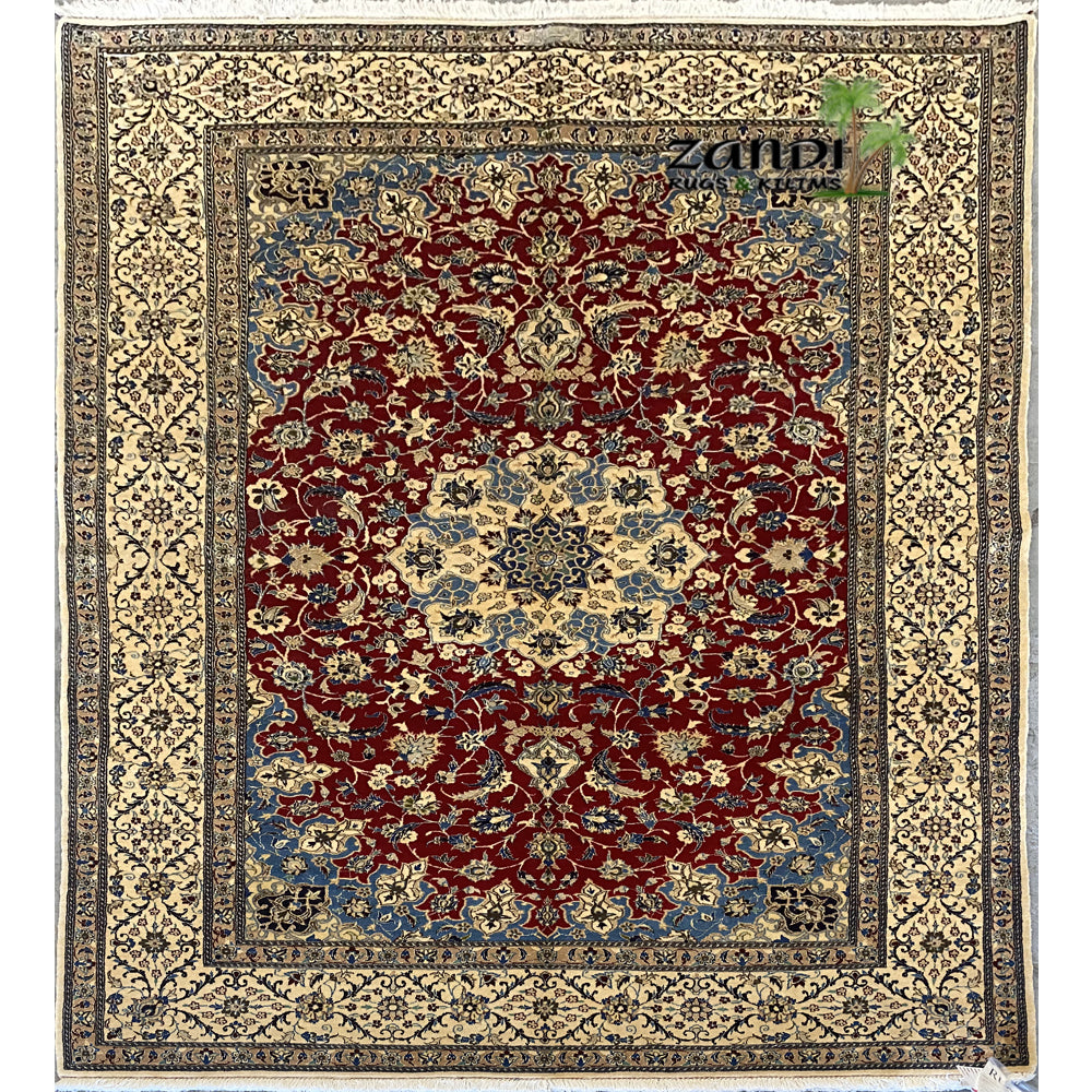 Hand knotted Persian Nain Floral design rug size 6'5''x4'2'' RR10349